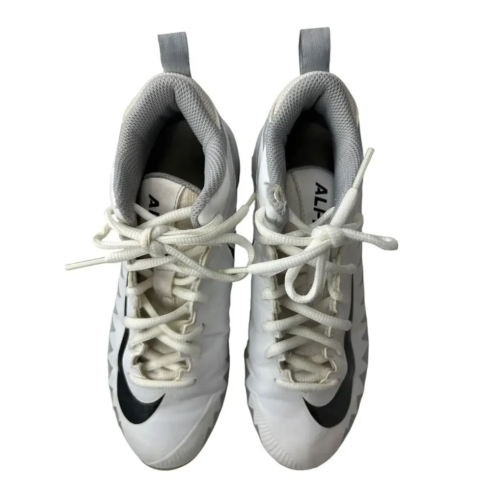 Nike‎ 880129-101 Alpha Fast Flex Football White Cleats Sneaker 5Y White Metallic
